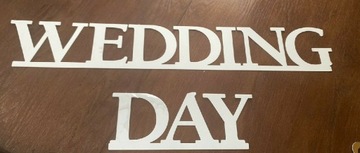 Napis pleksi biały wedding day 