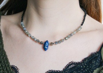 Naszyjnik z kamieni naturalnych Lapis lazuli