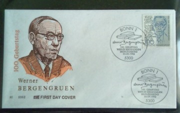 Koperta FDC Niemcy 1992 Werner Bergengruen pisarz