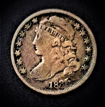 10  CENT--CAPPED  BUST---1835--USA -SREBRO--0.900