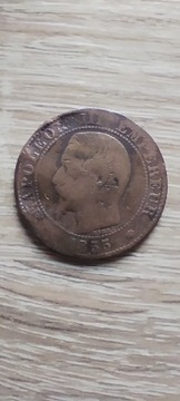 Moneta Centime 1855r. Napoleon III, Francja