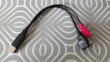 Kabel USB 2.0 aktywny 2 x męski na 1 żeński