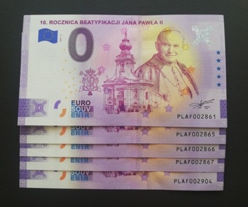 0 euro 10 rocznica beatyfikacji JPII stan UNC