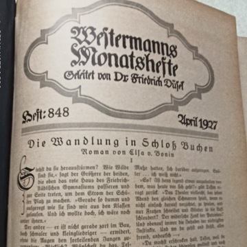 Monatshefte is a German cultural magazine 1927