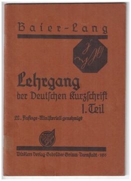 Lehrgang der Deutschen Kurzschrift, 1935