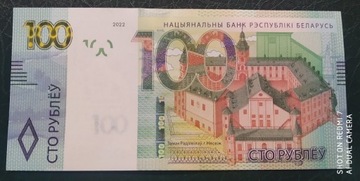Białoruś 100 rubli 2022 UNC 