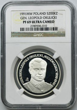 200000 złotych 1991 Leopold Okulicki - NGC PF69