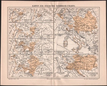 AUSTRO-WĘGRY stare mapy historyczne z 1888 roku