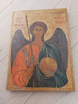 Ikona replika Archanioł Michał na desce