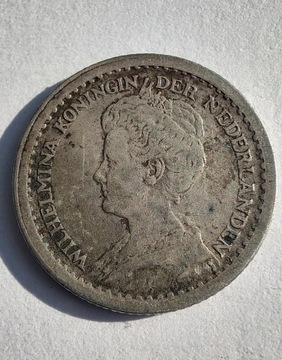 HOLANDIA 10 Cents 1916 srebro 