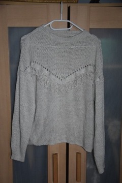 Sweter frędzle boho M