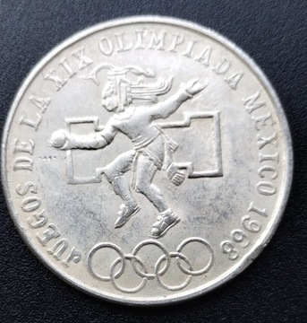 MONETA 25 Pesos Meksyk XIX Igrzyska Olimpijskie 1968 kopia 17.84g