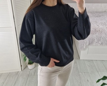 Belika grafitowy sweter wełniany 50%wełna merino L