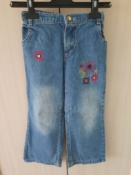 Spodnie jeansowe dla dziewczynki rozm. 104 większe