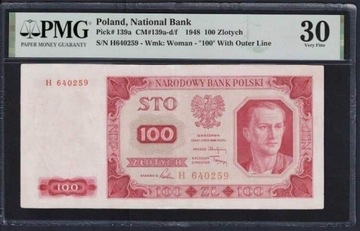 100 złotych 1948 seria H