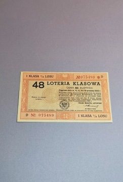 Loteria Klasowa - Polski Monopol Loteryjny 1946 r.