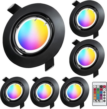 6x KYOTECH Reflektor wpuszczany LED RGB  3000K 