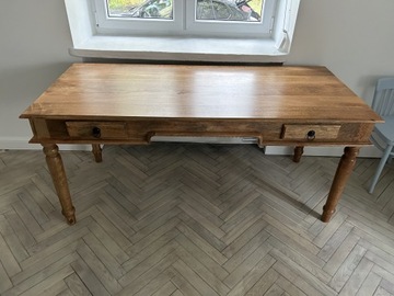 Drewniane indyjskie biurko, stylizowane, jak nowe