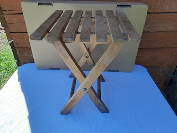 stołek taboret drewniany składany zydelek