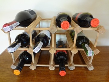 Stojak na wino Drewniany 12 lub 10 butelek UNIKAT!