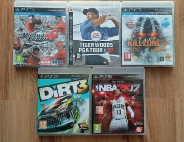 PS3: Dirt 3,NBA 2K17,Tennis 4,Woods 07,Killzone 3 