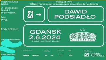 2 bilety koncert Dawid Podsiadło Gdańsk 02.06