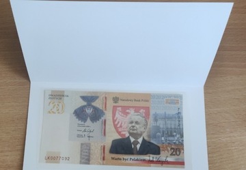 Banknot 20 zł Lech Kaczyński UNC LK 0077092