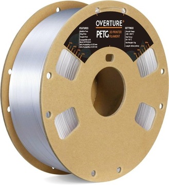 OVERTURE PETG filament 1,75 mm 1 kg przezroczysty