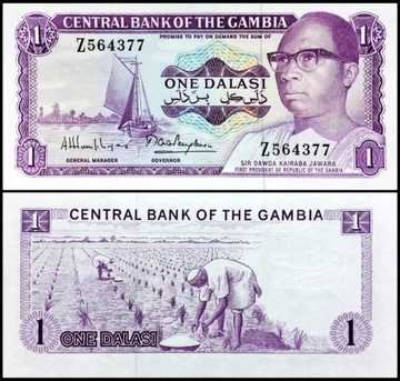 Gambia 1 Dalasi 1987 UNC prefix Z