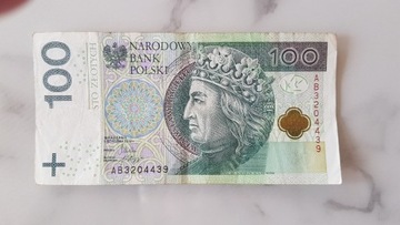 Banknot 100 zł, seria AB