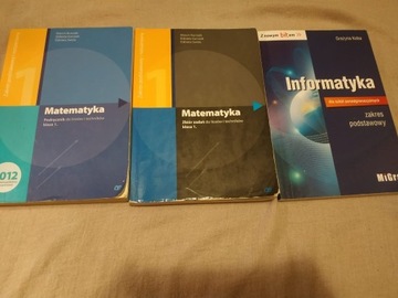 Książki do matematyki + książka do informatyki