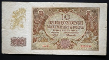 Banknot 10 zł z  1940 r.