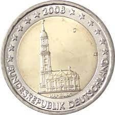 NIEMCY- 2 EURO 2008 -  Kościół w Hamburgu D