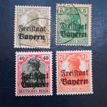 Znaczki pocztowe Bawaria "Germania" 1919/20