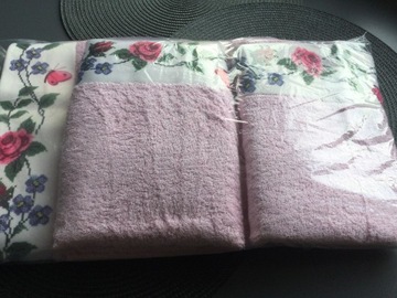 Ręczniki róż w kwiaty 3 sztuki