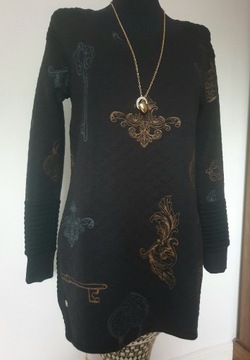 Only Premium sukienka tunika czarna pikowana 38 M 