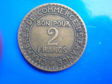 Francja 2 francs franki 1923 Bon Pour