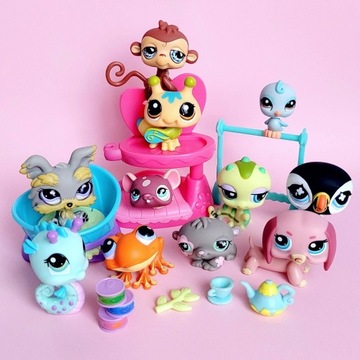 LPS Littlest Pet Shop ZESTAW 11 figurek + dodatki