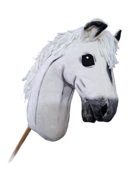 Hobby horse/koń na kiju  -Ecru -format A3 -- maść siwy