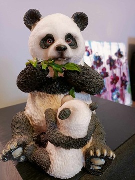 Realistyczna duża figurka gipsowa pandy ozdoba