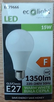 Żarówka LED eco light E27 1350 lm 15W biała ciepła