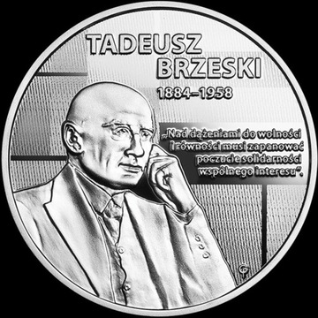 10 zł złotych okolicznościowe Tadeusz Brzeski