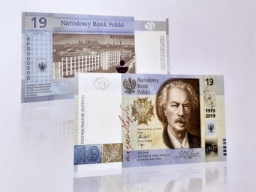 FOLDER DO BANKNOTU 19 ZŁ PADAREWSKI / UNC