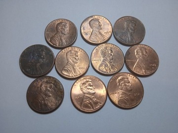 III/1  USA  CENT 2022,21,18,17,09,02,01,1996,90,84