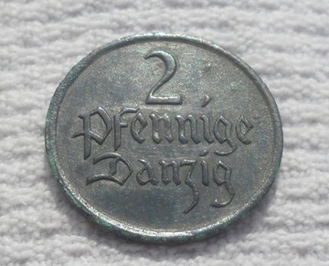 Wolne miasto Danzig Gdańsk 2 fenigi pfennig 1923