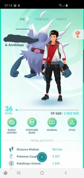 Pokemon GO konto Level  36, 173x IV100, 31x Shiny