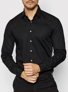 Czarna koszula męska Calvin Klein 188/44 Slim Fit