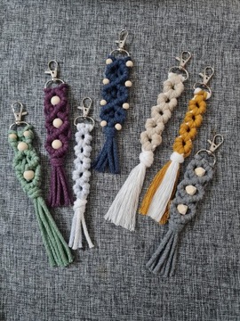 Brelok handmade makrama sznurek prezent diy