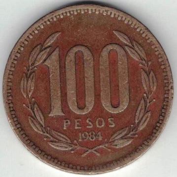 Chile 100 pesos 1984 26,8 mm nr 2