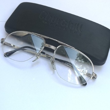 Okulary pilotki sportowe srebrne oprawki ramki 